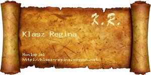 Klasz Regina névjegykártya